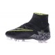 2016 Crampons Nike HyperVenom Phantom II FG Football Noir Hématite Volt