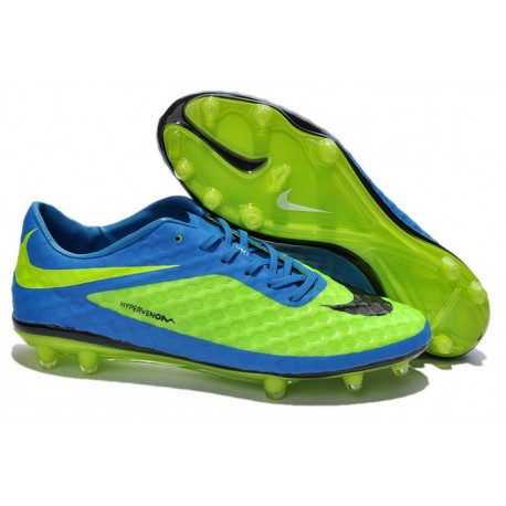 Nouveau Nike Hypervenom Phantom FG Chaussure de Football Hommes Vert Bleu Noir