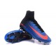 2016 Crampons Foot - Nike Mercurial Superfly 5 FG Bleu Noir Orange