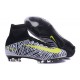 Chaussures de football Nike Mercurial Superfly 5 FG Pas Cher Noir Blanc Jaune
