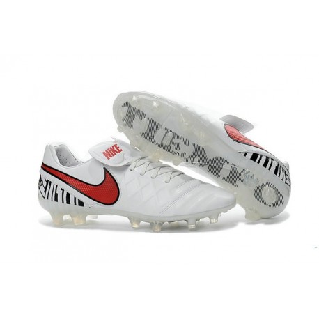 Chaussures Nike Tiempo Legend 6 FG Pas Cher Blanc Rouge