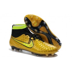 2014 Chaussure de Football Nike Magista Obra FG Or Noir Volt