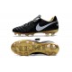 Nike 2016 Chaussures Nike Tiempo Legend VI FG Noir Blanc Or