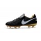 Nike 2016 Chaussures Nike Tiempo Legend VI FG Noir Blanc Or