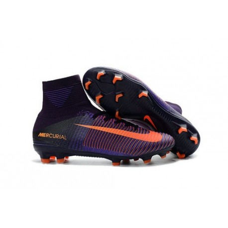 Nouvelles Crampons Nike Mercurial Superfly 5 FG Violet Dynastie Citrus Hyper Violet