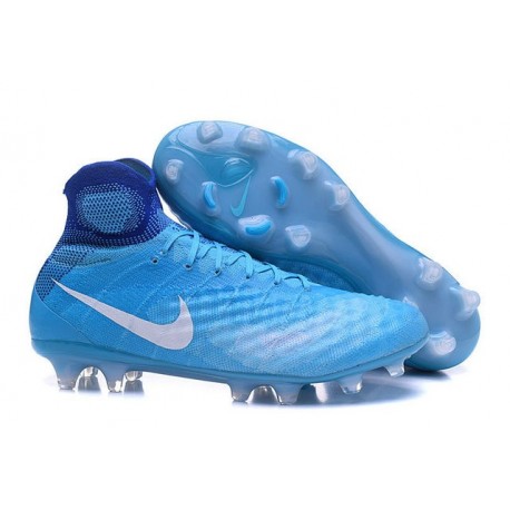Chaussures de football pour Hommes Nike Magista Obra II FG Bleu Blanc