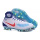 Chaussures de football pour Hommes Nike Magista Obra II FG Blanc Bleu Orange