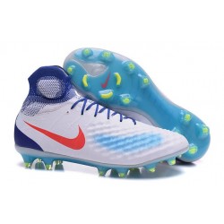 Chaussures de football pour Hommes Nike Magista Obra II FG Blanc Bleu Orange