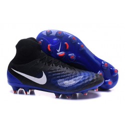 Chaussures de football pour Hommes Nike Magista Obra II FG Noir Bleu Blanc