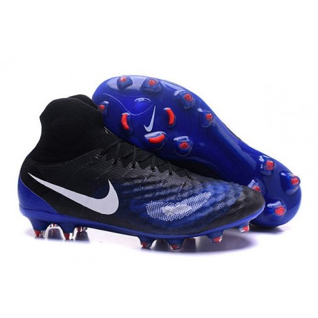 Chaussures de football pour Hommes Nike Magista Obra II FG Noir Bleu Blanc