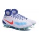 Chaussures de football pour Hommes Nike Magista Obra II FG Blanc Bleu Orange