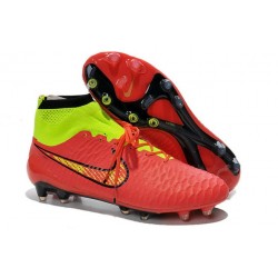 2014 Chaussure de Football Nike Magista Obra FG Rouge Or Vert