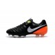 Nike 2016 Chaussures Nike Tiempo Legend VI FG Noir Blanc Hyper Orange Volt