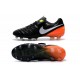 Nike 2016 Chaussures Nike Tiempo Legend VI FG Noir Blanc Hyper Orange Volt