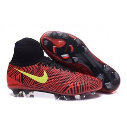 2016 Crampons Nike Magista Obra II FG Football Noir Rouge Jaune