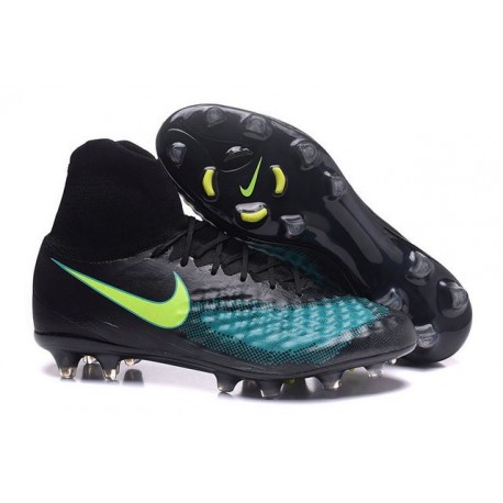 2016 Crampons Nike Magista Obra II FG Football Noir Bleu Vert