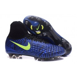 2016 Crampons Nike Magista Obra II FG Football Bleu Noir Volt