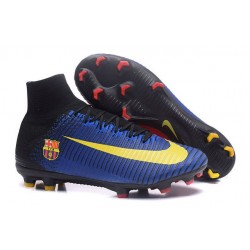 Nouvelles Crampons Nike Mercurial Superfly 5 FG Barcelona FC Bleu Rouge Jaune Noir