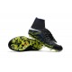 Nike HyperVenom Phantom II FG Football Crampons Noir Blanc Volt Bleu