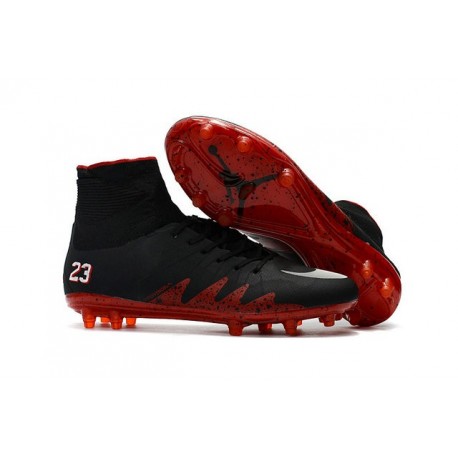 Nouveau Crampons Nike HyperVenom Phantom II FG Football Jordan Noir Rouge Blanc