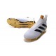 Nouveau Chaussures de Football Adidas Ace16+ Purecontrol FG/AG Blanc Or Noir