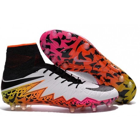 Nike HyperVenom Phantom II FG Football Crampons Blanc Orange Rose Noir