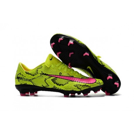 Nike Mercurial Vapor XI FG ACC Crampon Homme Jaune Rose