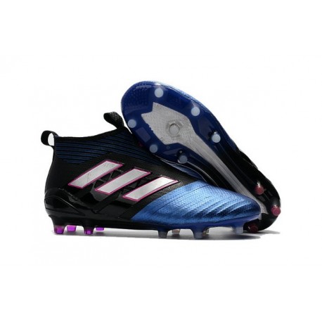 Adidas Ace17+ Purecontrol FG Chaussures de Football Bleu Noir Blanc