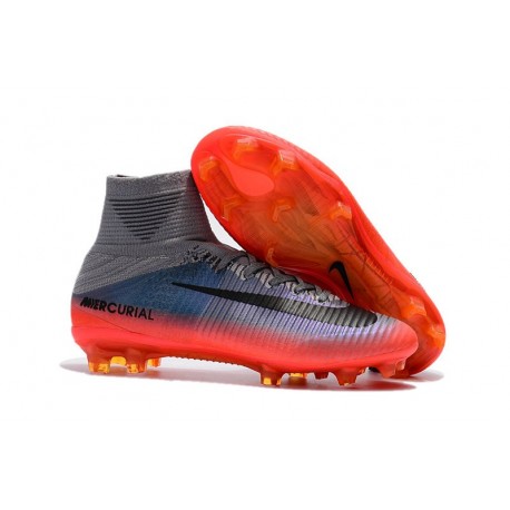 Crampons de Foot Nouveau 2017 Nike Mercurial Superfly 5 FG ACC Gris Orange