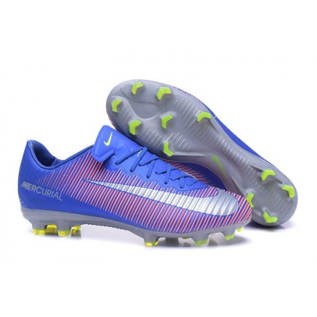 Nike Mercurial Vapor XI FG ACC Crampon Homme Rose Bleu Argent