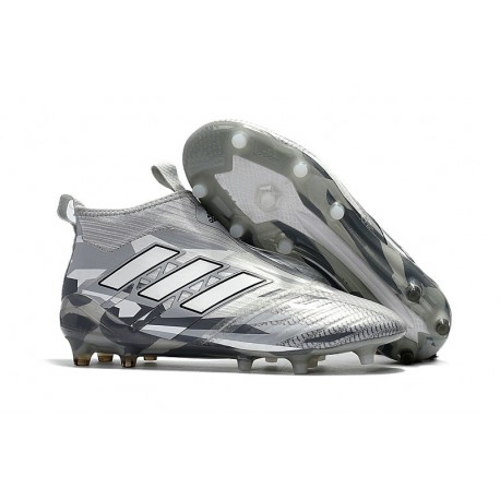 Adidas Nouveau Crampon Foot Ace17+ Purecontrol FG Gris Blanc Noir