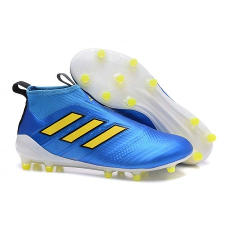 Adidas Nouveau Crampon Foot Ace17+ Purecontrol FG Bleu Jaune