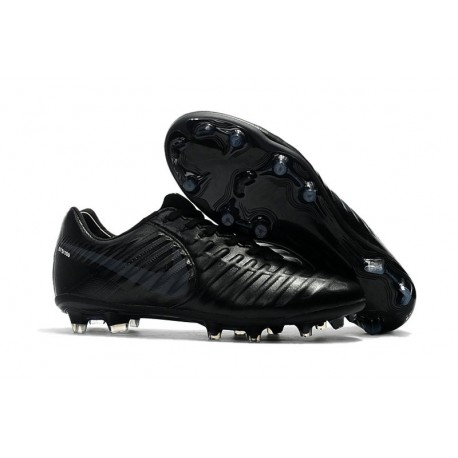 Nouvelle chaussure de foot Nike Tiempo Legend 7 FG Tout Noir