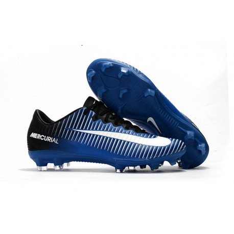 Nike Mercurial Vapor XI FG ACC Crampon Homme Bleu Blanc Noir