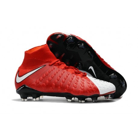 Nike Chaussures De Football Hypervenom Phantom 3 Dynamic Fit Fg Rouge Blanche