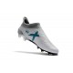 Nouvelle Crampons de Football adidas X 17+ Purespeed FG Blanc Bleu Gris