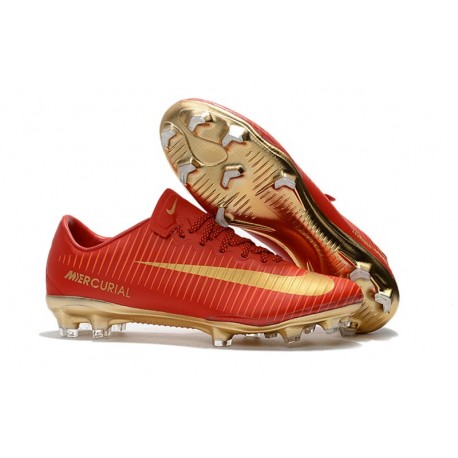 Nike Mercurial Vapor XI FG ACC Crampon Homme CR7 Or Rouge