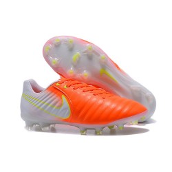 Nouvelle chaussure de foot Nike Tiempo Legend 7 FG Orange Blanc