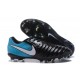 Nouvelle chaussure de foot Nike Tiempo Legend 7 FG Noir Blanc Bleu