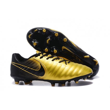 Nouvelle chaussure de foot Nike Tiempo Legend 7 FG Or Noir