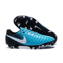 Nouvelle chaussure de foot Nike Tiempo Legend 7 FG Bleu Blanc Noir