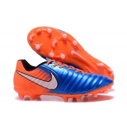 Nouvelle chaussure de foot Nike Tiempo Legend 7 FG Bleu Orange