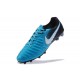 Nouvelle chaussure de foot Nike Tiempo Legend 7 FG Bleu Blanc Noir