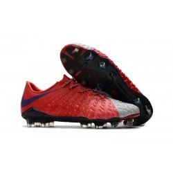 Nouvelles Crampons de Football Nike Hypervenom Phantom III FG Rouge Gris Bleu