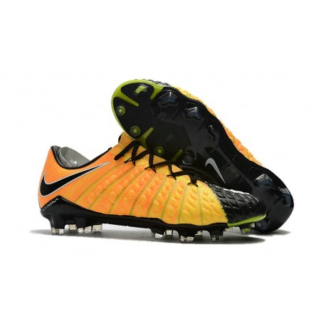 Nouvelles Crampons de Football Nike Hypervenom Phantom III FG Jaune Noir