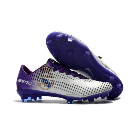 Nike Mercurial Vapor XI FG ACC Crampon Homme Real Madrid Violet Blanc