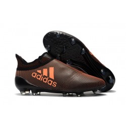 Nouvelle Crampons de Football adidas X 17+ Purespeed FG Orange Noir