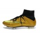 Nouveau Chaussures de Football Nike Mercurial Superfly 4 FG Or Volt Noir