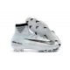 Crampons de Foot Nouveau 2017 Nike Mercurial Superfly 5 FG ACC CR7 Blanc Teinte Bleu