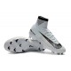 Crampons de Foot Nouveau 2017 Nike Mercurial Superfly 5 FG ACC CR7 Blanc Teinte Bleu